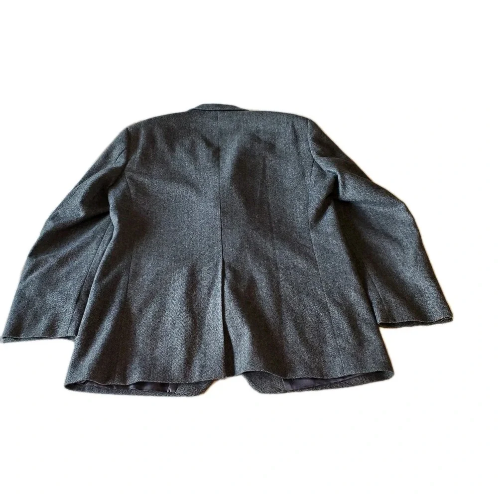 Ruffini Italy Sport Coat 42L Gray Camel Hair Blend Herringbone Blazer‎ Jacket